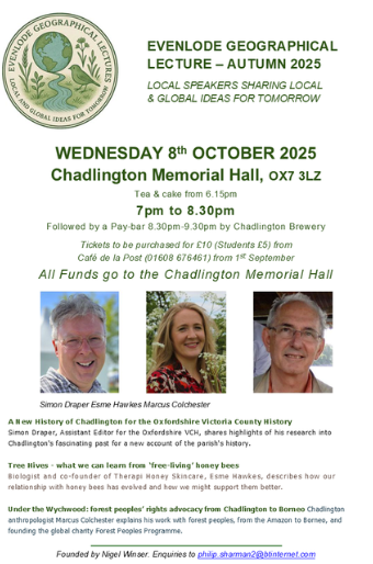 Evenlode Geographical Lecture Autumn 2025 poster